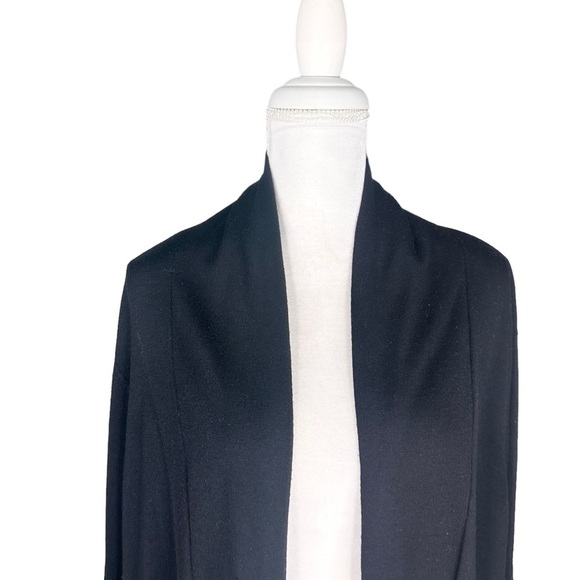 Eileen Fisher black 💯% wool open front cardigan sweater pockets 3X plus size - Picture 6 of 16